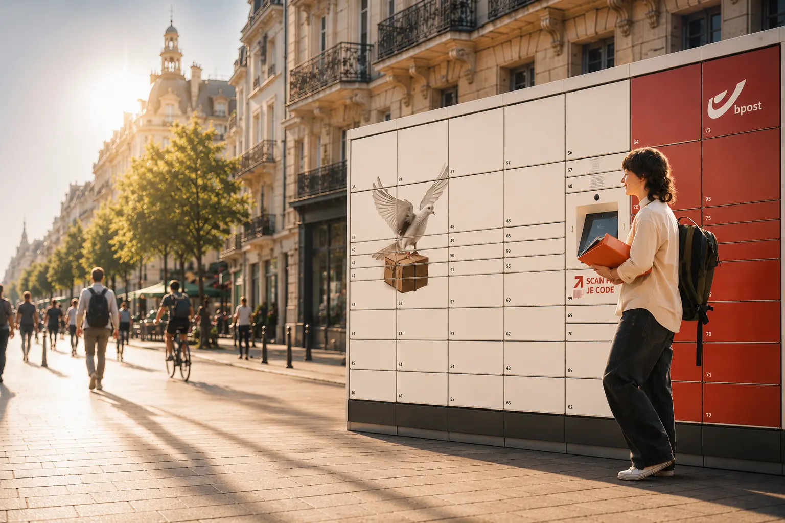 Urban bpost parcel locker supporting Out-of-Home Delivery and convenient PUDO parcel collection.