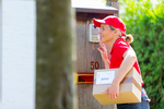 Red delivery lady photo